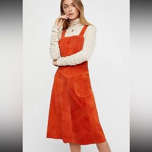 Free People Suede Apron Dress